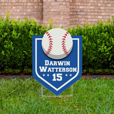 Baseball Yard Sign Design 3 Blue