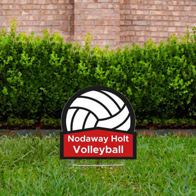 Volleyball Yard Sign Design 3 Red & Black