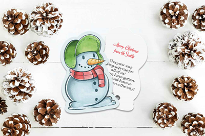 Snowman Ushanka Christmas Card