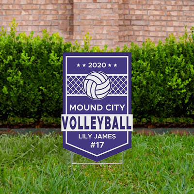 Volleyball Yard Sign Design 1 Purple