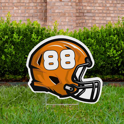 Football Yard Sign Design 3 Orange