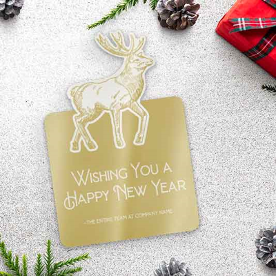 Gold Stag Christmas Card