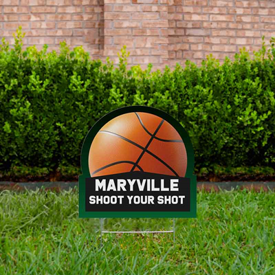 Basketball Yard Sign Design 1 Dark Green