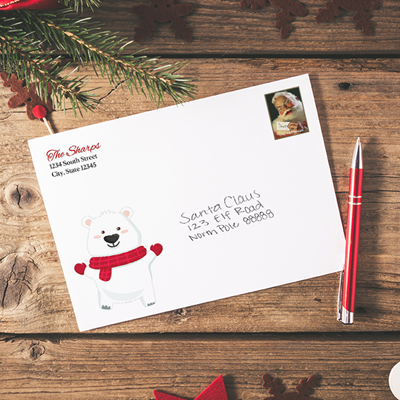 Polar Bear A7 Christmas Envelope
