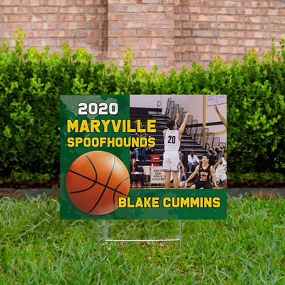 Basketball Yard Sign Design 2 Dark Green