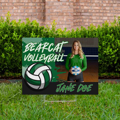 Volleyball Yard Sign Design 4 Green