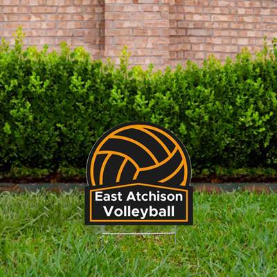 Volleyball Yard Sign Design 3 Orange