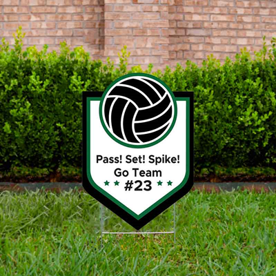 Volleyball Yard Sign Design 2 Dark Green 
