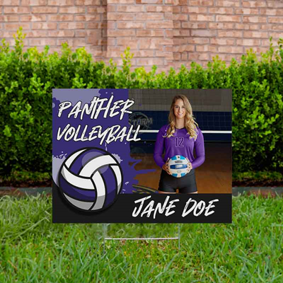 Volleyball Yard Sign Design 4 Purple