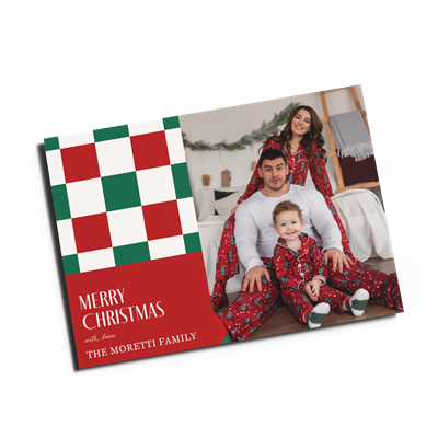 Holiday Card 7"x5"_Red & Green Checkered