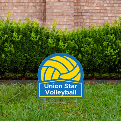Volleyball Yard Sign Design 3 Blue & Gold