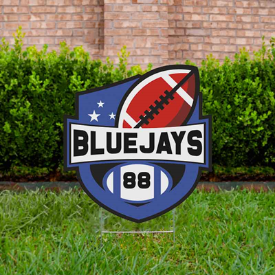 Football Yard Sign Design 1 Blue