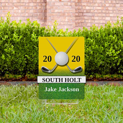 Golf Yard Sign Design 3 Gold