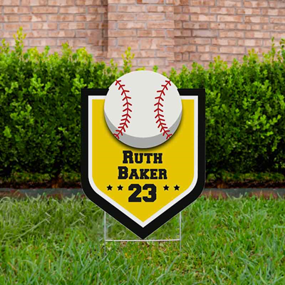 Baseball Yard Sign Design 3 Gold