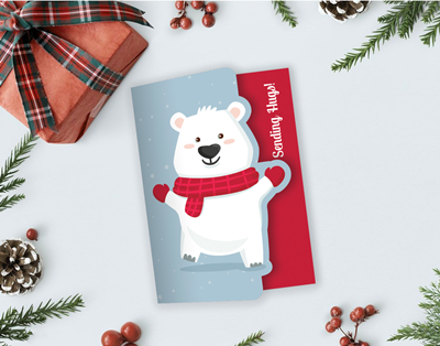 Polar Bear Hug Christmas Card