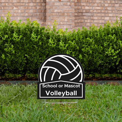 Volleyball Yard Sign Design 3 Black