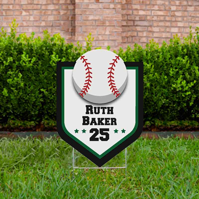 Baseball Yard Sign Design 3 Dark Green