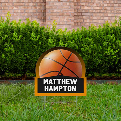 Basketball Yard Sign Design 1 Orange