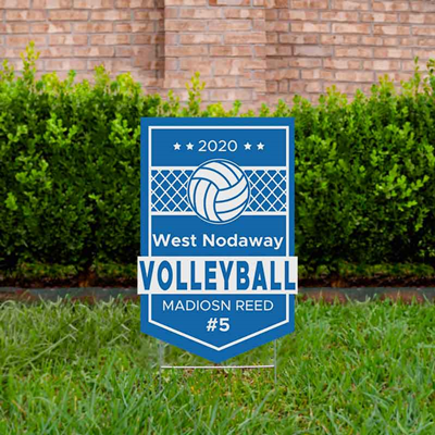 Volleyball Yard Sign Design 1 Light Blue