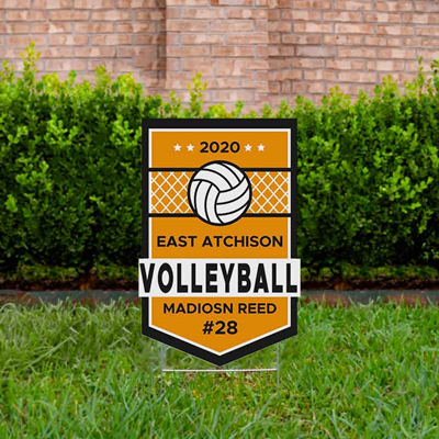Volleyball Yard Sign Design 1 Orange