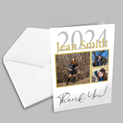 Graduation Thank You Card - 5.5x4.25 - Classic Style