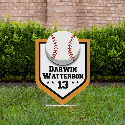 Baseball Yard Sign Design 3 Orange