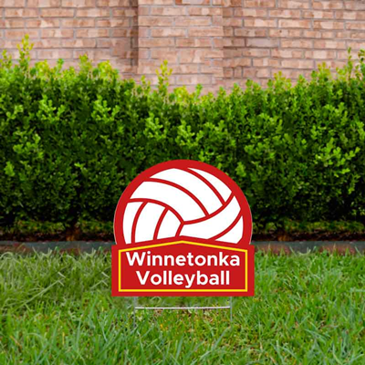 Volleyball Yard Sign Design 3 Red & Gold