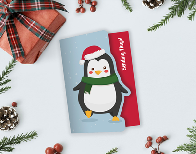 Penguin Hug Christmas Card