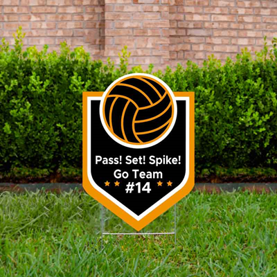 Volleyball Yard Sign Design 2 Orange