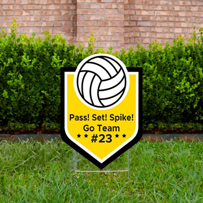 Volleyball Yard Sign Design 2 Gold
