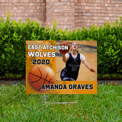 Basketball Yard Sign Design 2 Orange