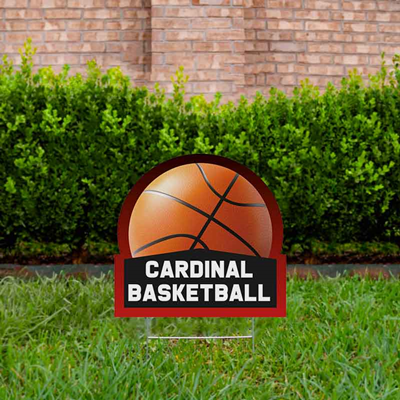 Basketball Yard Sign Design 1 Red