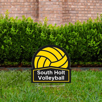 Volleyball Yard Sign Design 3 Gold