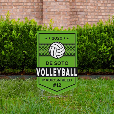 Volleyball Yard Sign Design 1 Light Green