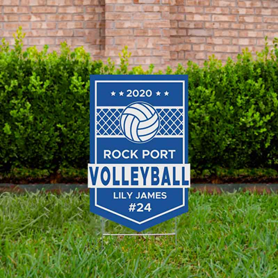 Volleyball Yard Sign Design 1 Blue